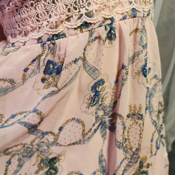 Ank Rouge Size Small Pink Camisole Mini Dress Cami Lace Summer Party Pastel Y2K - Picture 9 of 16